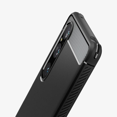 ACS02841 - Sony Xperia 1 III Case Rugged Armor in matte black showing the back